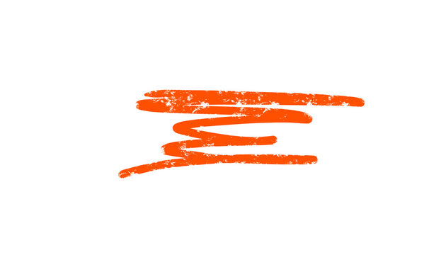 Hand Drawn Red Marker Underline Stroke Isolated on Transparent Background Brush Paint Graphic Element
