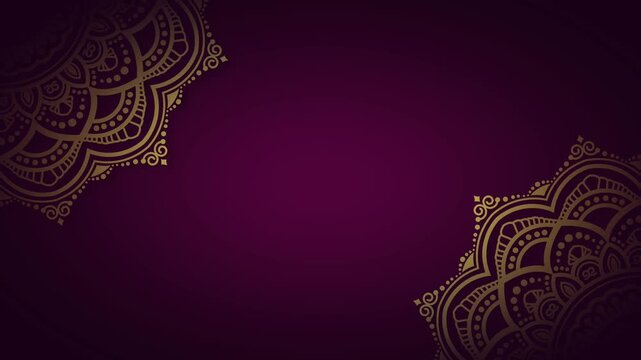 Elegant Navratri festival background with golden mandala border design for Indian celebration backdrop.