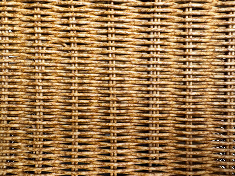 Close-up of natural wicker rattan texture weave pattern background.