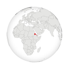 Fototapeta premium Location map of Eritrea.Eritrea on globe