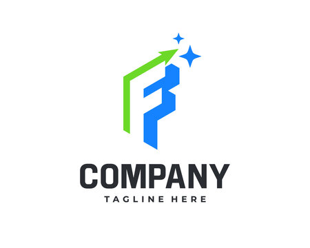 Cool F flow creative letter logo design, Movement thinking up business design
