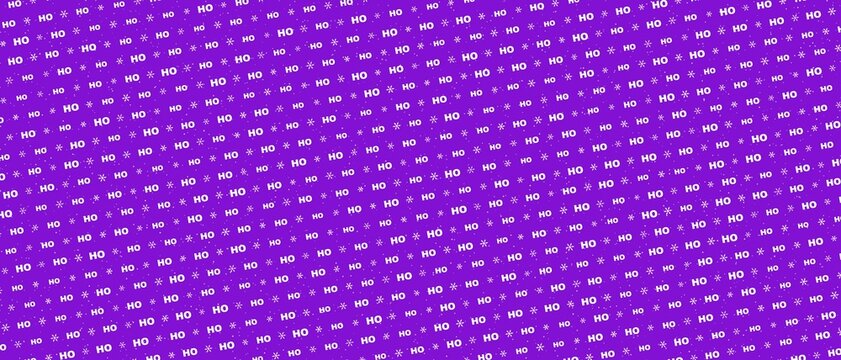 ネオンバイオレットのクリスマスHO文字と雪の結晶背景
