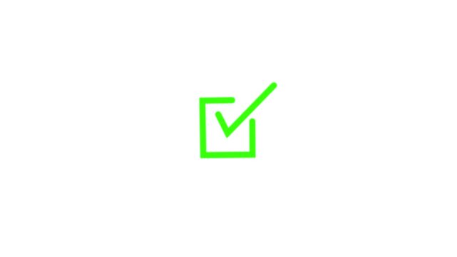 tik mark green icon animation. black background check mark 4k video. Hand-Drawn tik Mark Animation on Black Background Animated OK Check Mark Icon Checkbox or Tick Doodle Animation.