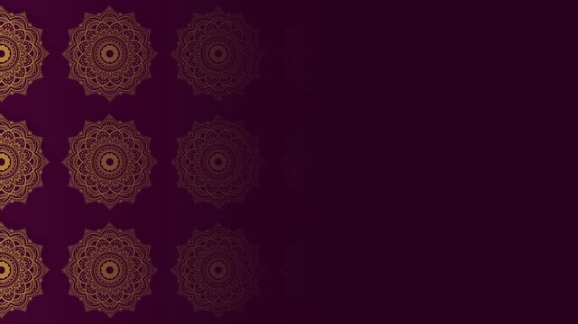 Golden Mandala Pattern Loop Background For Navratri Indian Festival Motion Graphic Animation.