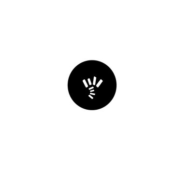 Minimalist Raised Fist Symbol in Black Circle on White Background