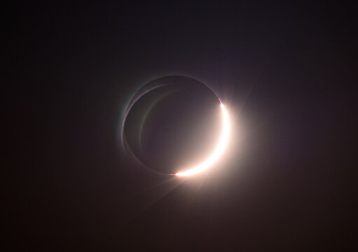 The diamond ring effect during a total solar eclipse
