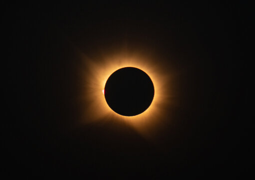 Total Solar Eclipse Detailed Shot with Large Brilliant Corona