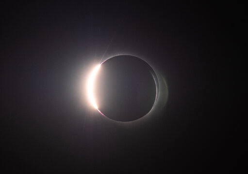 The diamond ring effect during a total solar eclipse