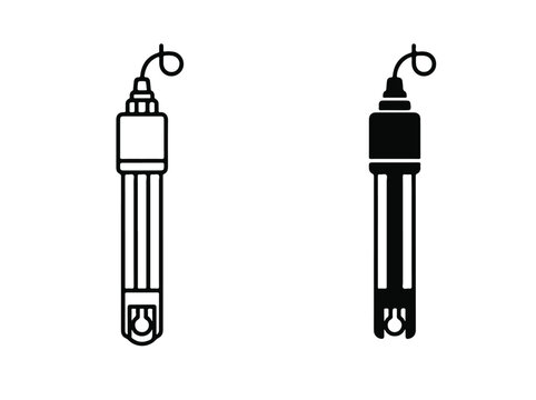 Ph Sensor Electrode Icon for Dairy Processing and Quality Control