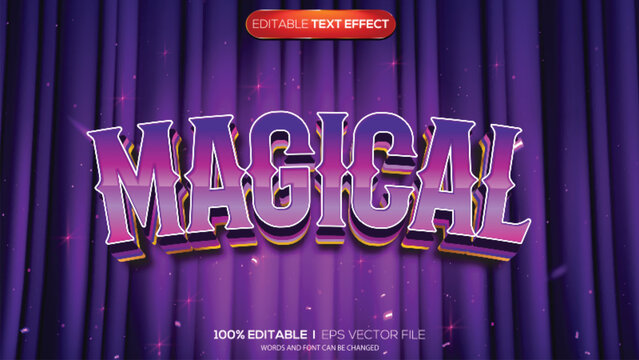 3D text effect magical theme