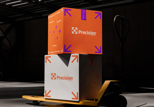 Delivery Box Packaging Mockup
