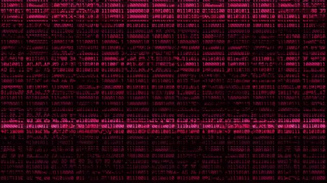 バイナリデータが表示されるコンピューター画面のグリッチエフェクト　3