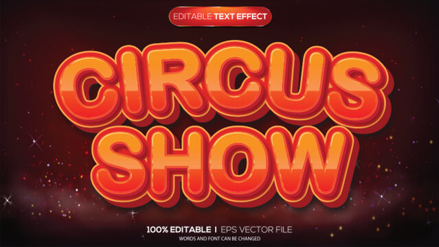 3D text effect circus. show theme