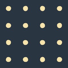 Simple yellow polka dot pattern on a dark blue background © Syaima Levantine