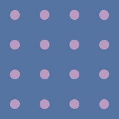 Simple polka dot pattern with pastel pink circles on a muted blue background © Syaima Levantine