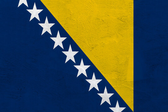 Bosnia and Herzegovina Flag with Grunge Texture and Distressed Vintage Style