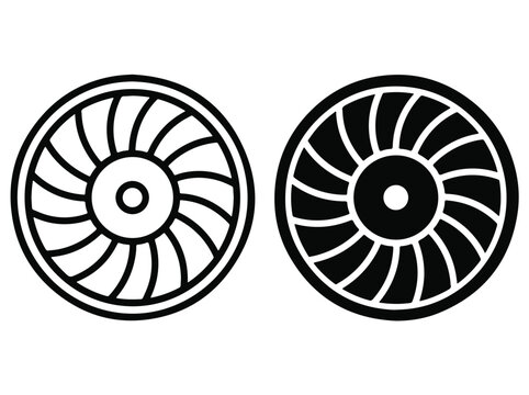 Blower Rotor Icons Set for Hvac Air Conditioning Tech Systems