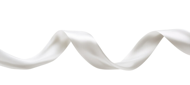 Swirl white ribbon. Holiday celebration event element. Generative AI technology.