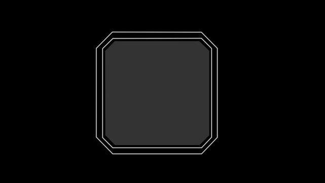 Minimalist rectangular ui frame with rounded corners and double border overlay for digital interface