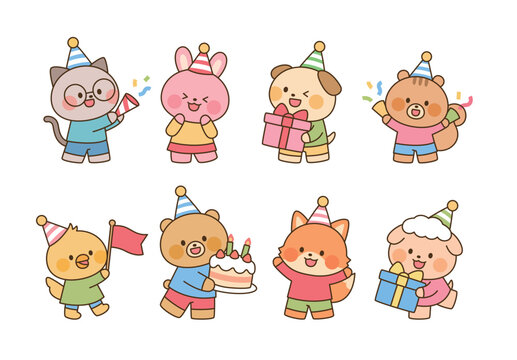 Cute Animal Birthday Party Character Collection