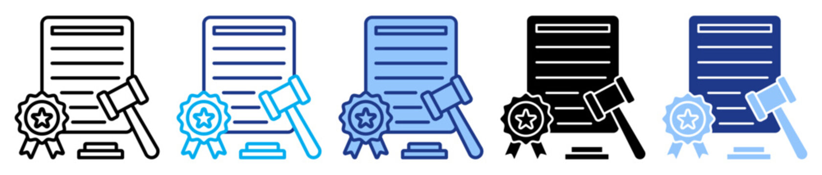 Compliance icon set in multiple style