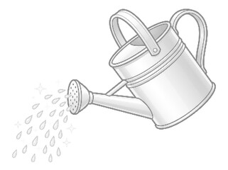 Watering Can Halftone Texture Design Isolated on Transparent Background PNG © Halima
