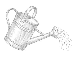 Watering Can Halftone Texture Design Isolated on Transparent Background PNG © Halima