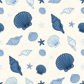 seamless background with shells