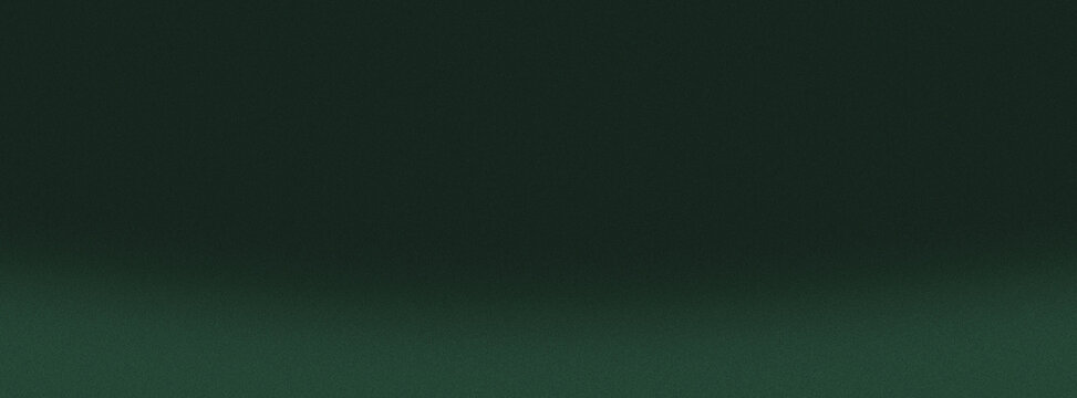 Abstract grainy gradient background with soft bottom arc light and deep malachite green tone