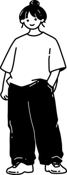 Casual Woman in Loose Pants