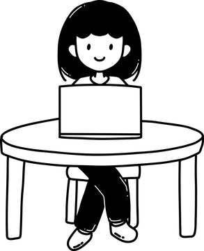 Cute Girl Using Laptop