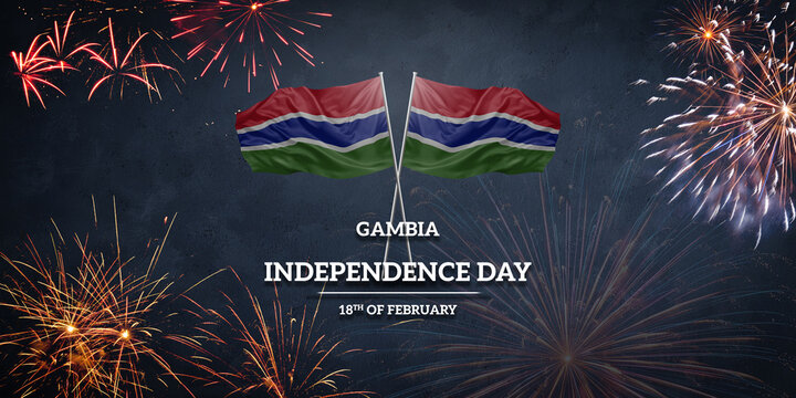 National flag of Gambia for anniversary Independence day holiday