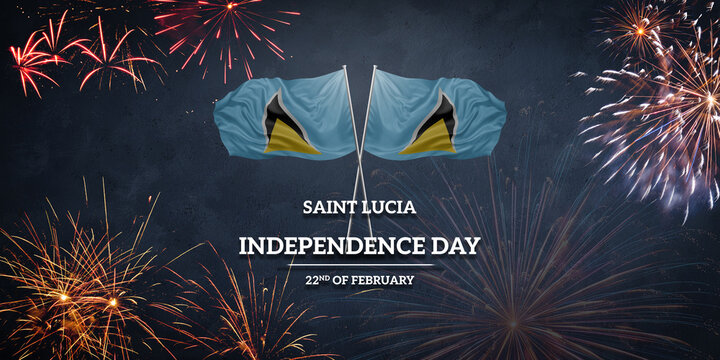 National flag of Saint Lucia for anniversary Independence day holiday