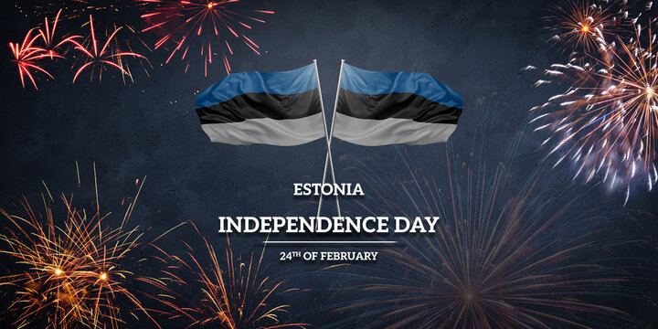 National flag of Estonia for anniversary Independence day holiday