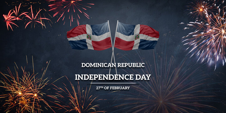National flag of Dominican Republic for anniversary Independence day holiday