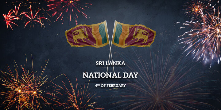 National flag of Sri Lanka for anniversary Independence day holiday