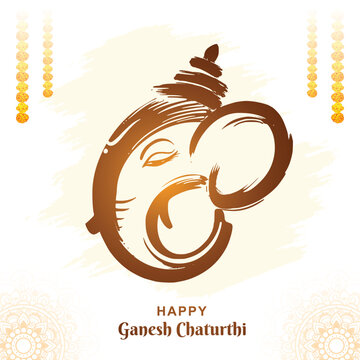 Happy ganesh chaturthi cultural indian religious festival design