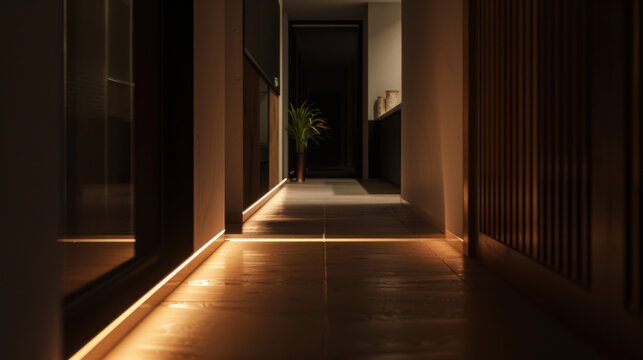 Smart Ambient Floor Lighting Enhances Pathway Home Elegance