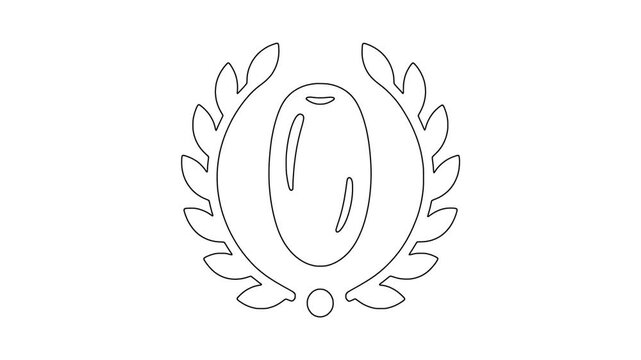 Fruit wreath emblem, botanical growth concept, fresh harvest, animated icon