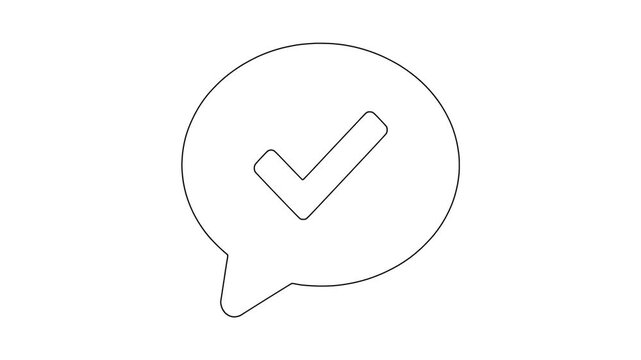 Check message bubble, professional concept illustration, clean visual, animated icon