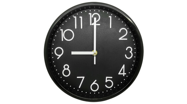 wall clock png, clock png, black clock png, wall clock, black clock, analog clock, round clock, clock face, clock hands, timepiece, home clock,  png on transparent cutout