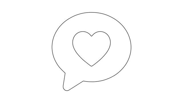 Heart message bubble, modern visual concept, professional design, animated icon