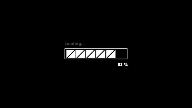 Bar Loading Animation With Creative Triangle Shape On Rectangle Line With Percentage Clean White Transparent Background