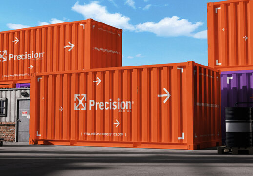 Port Container Mockup
