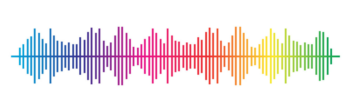 Colorful Sound Wave PNG with Vibrant Gradient Audio Spectrum Isolated on Transparent Background