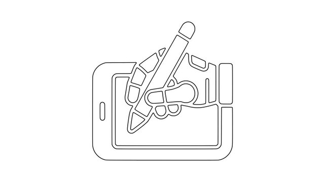 Project planning board, digital workflow symbol, clean graphic, animated icon