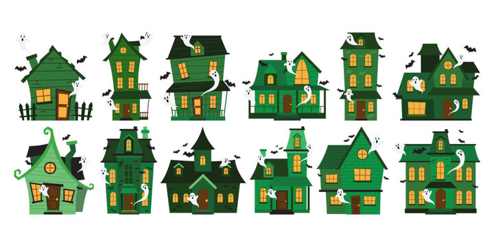 Halloween Haunted House Illustration