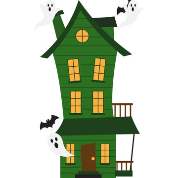 Halloween Haunted House Illustration