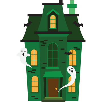 Halloween Haunted House Illustration