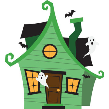 Halloween Haunted House Illustration